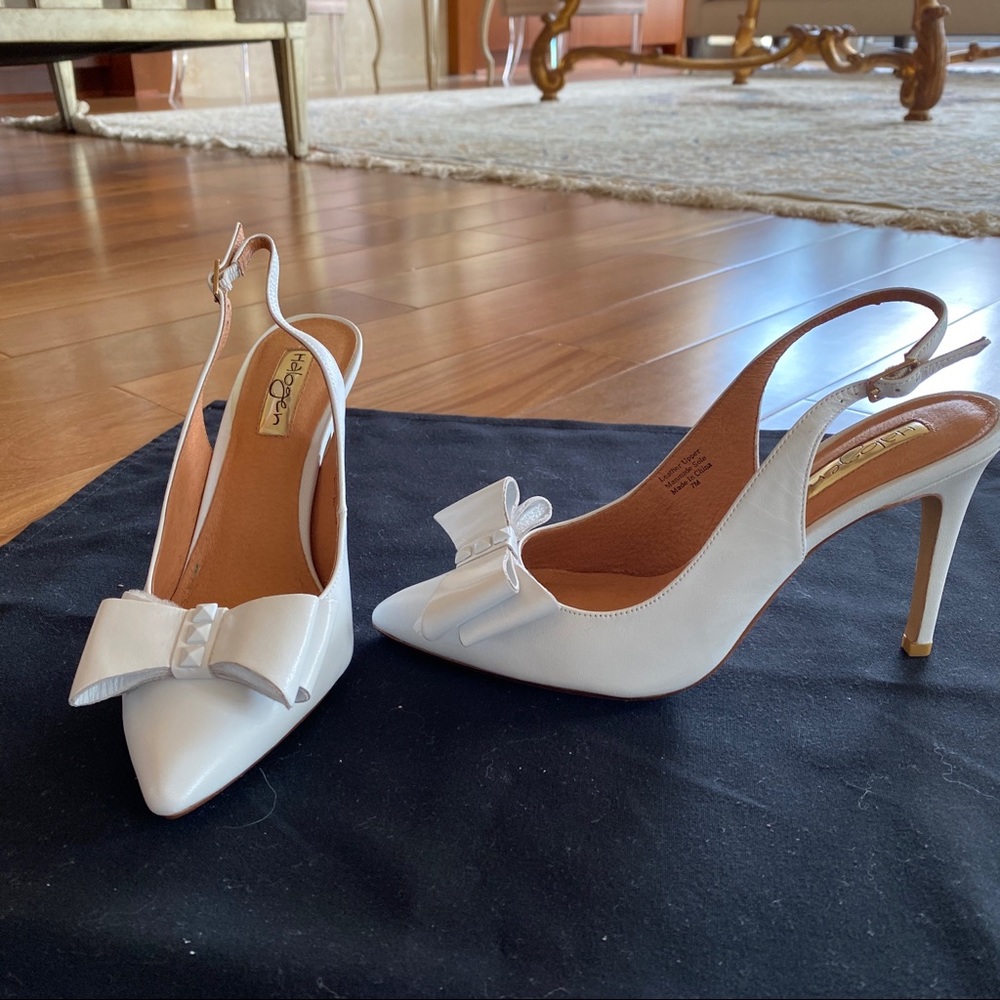 Halogen Halila-Lea white leather pumps size 7